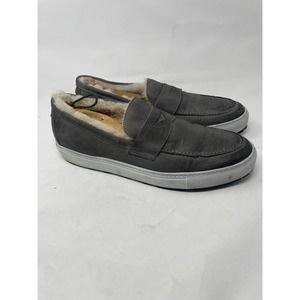 Ross and Snow MATTEO Shearling Lined Leather Men's Loafer Sneaker Size 11.5 Grey